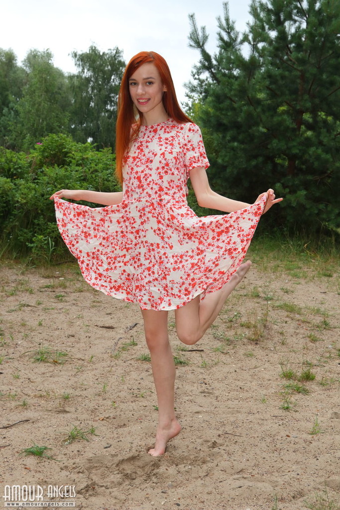 Ginger model in the woods 00
