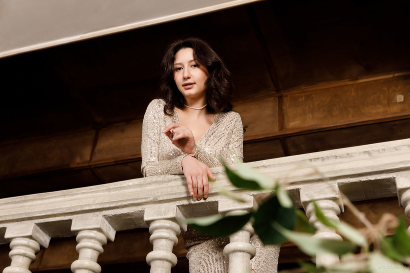 Knit Dress and Ornate Chair with a Strong Bust Focus photo 2