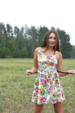 Alexa Day Teen Model | Outdoors Posing Around The Pole Nude Gallery 06