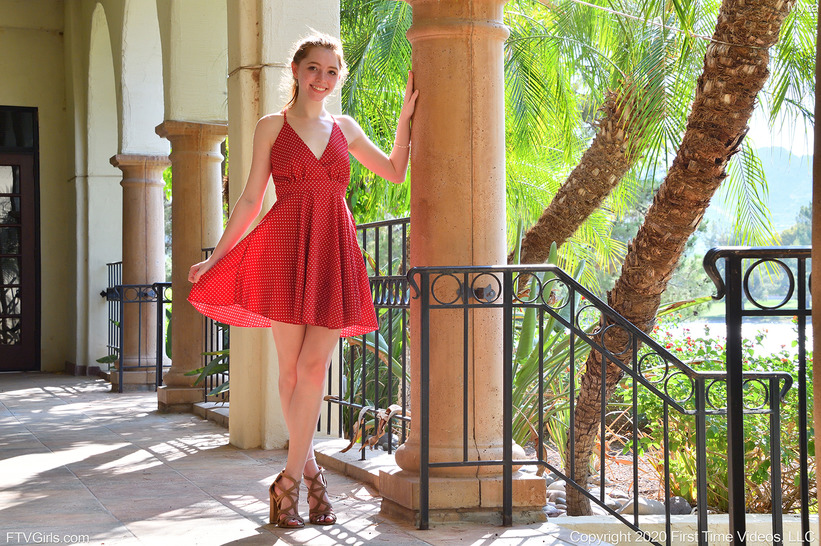 Red Dress Upskirt 06