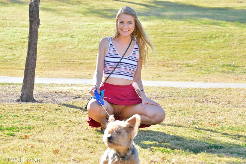 Striped Crop Top and Red Skirt for a Parkside Tease photo 4