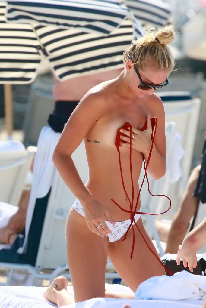 Selena Weber In A Tiny Red Bikini 02