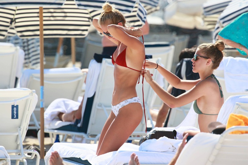 Selena Weber In A Tiny Red Bikini 07