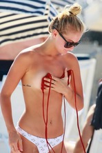 Selena Weber In A Tiny Red Bikini 00