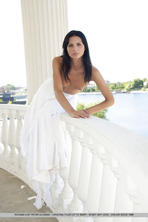 Roksan A posing naked outside on the terrace 14