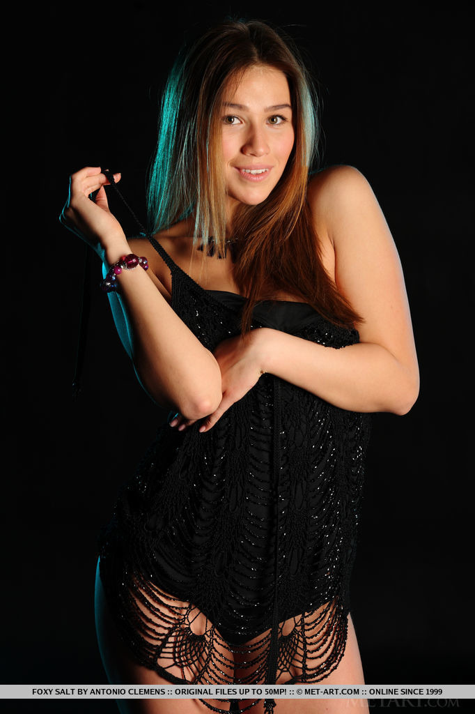 Foxy Salt in a Black Lingerie Studio Strip photo 5