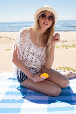 On the beach with hipster Tempe, Latvia's gorgeous blonde babe 00