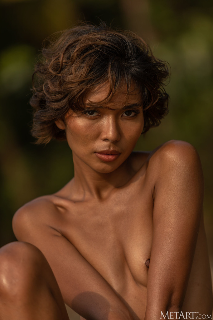 Nude Tropical Figure Study on Forest Rocks - photo 5