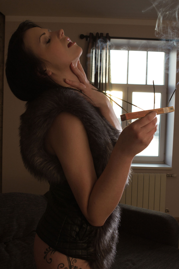 Alta B fingering her shaved pussy photo 1