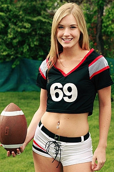 Hot Blonde Football Fan Girl